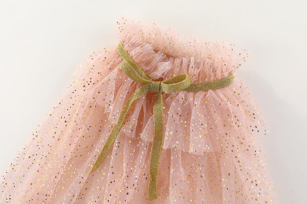 Ma Mer Tulle Cape - Pink Stars