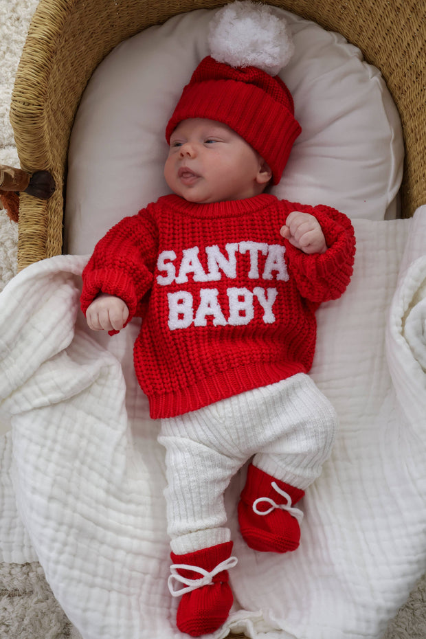 Petite & Co Christmas Booties - Red