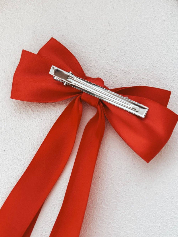 A Little Lacey Classic Red Girls Hair Bow
