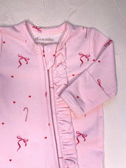 Elke & Indigo Bamboo/Organic Cotton Growsuit - Candy Christmas