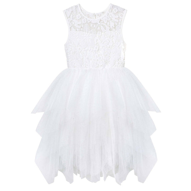 Designer Kidz Tara Heart Back Dress - Ivory