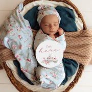 Snuggle Hunny Tea Party & Sage Reversible Milestone Cards