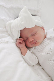 Petite & Co Chunky Waffle Bow Headband - White