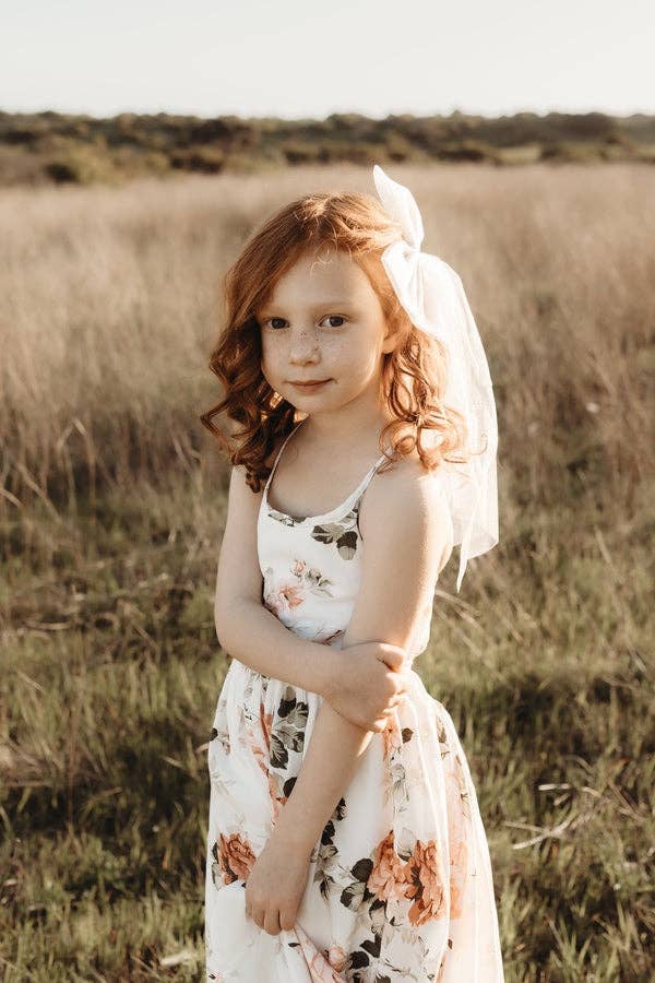 A Little Lacey Ivory Tulle Bow