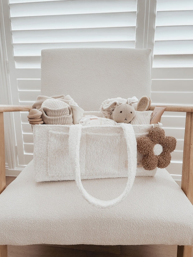Petite & Co Nappy Caddy Organiser - All Teddy - Snow