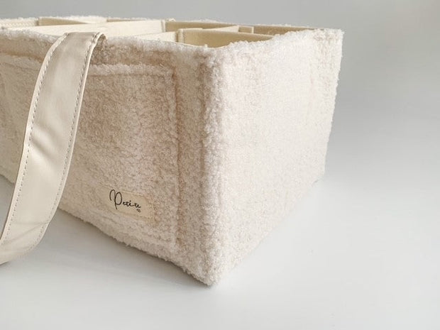 Petite & Co Nappy Caddy Organiser - Teddy - Bone Handles