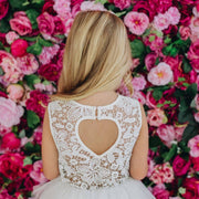 Designer Kidz Tara Heart Back Dress - Ivory