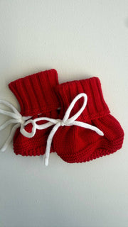 Petite & Co Christmas Booties - Red