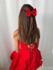 A Little Lacey Phoebe Red Girls Hair Bow