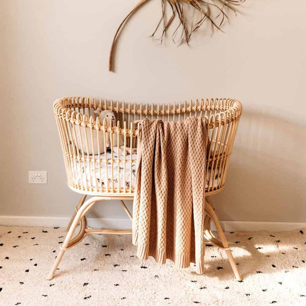 Snuggle Hunny Hazelnut Diamond Knit Organic Baby Blanket