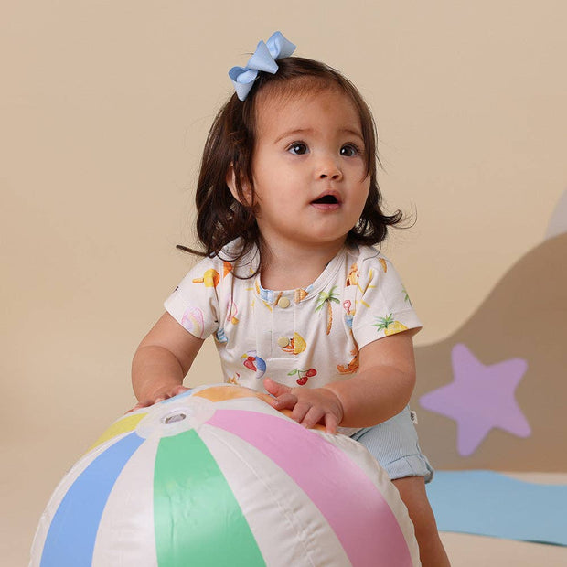 Snuggle Hunny Short Sleeve Organic Bodysuit - Beach Fun