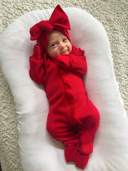 Petite & Co Flutter Ruffle Onesie - Red