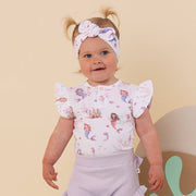 Snuggle Hunny Short Sleeve Organic Bodysuit with Frill -  Mermaid