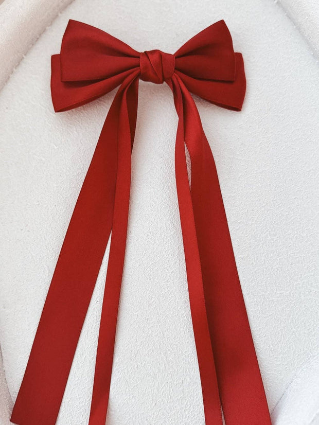 A Little Lacey Classic Deep Red Girls Hair Bow