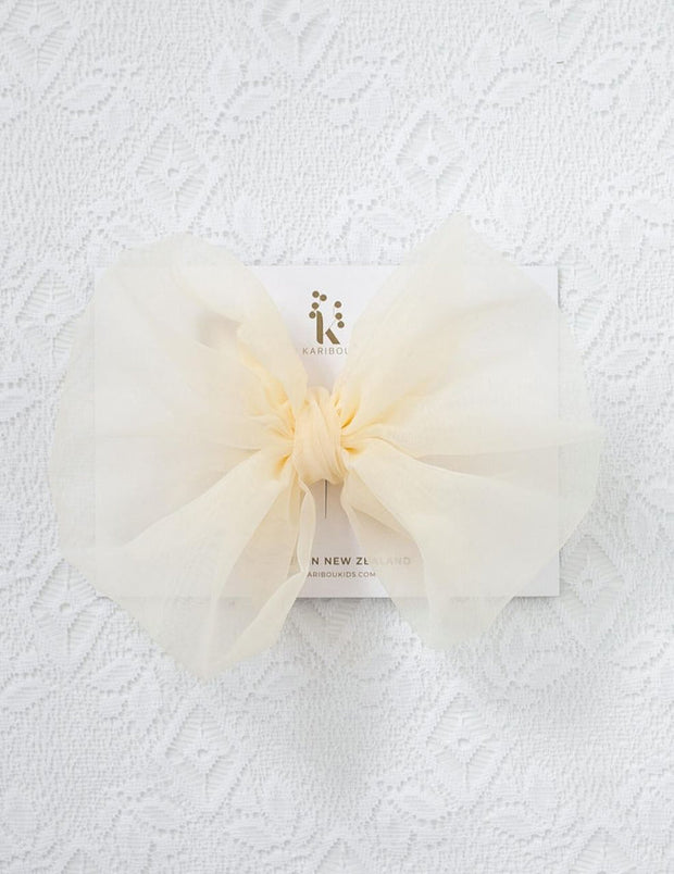 Karibou Mia Vintage Organza Bow - French Vanilla