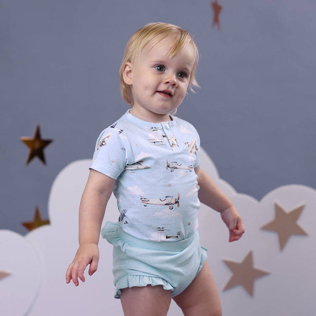 Snuggle Hunny Taking Flight Short Sleeve Organic Bodysuit