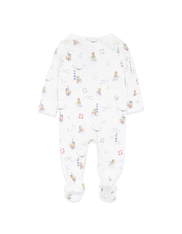 Bebe by Minihaha Organic Print Long Sleeve Zipsuit - Axel