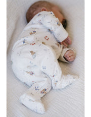 Bebe by Minihaha Organic Print Long Sleeve Zipsuit - Axel