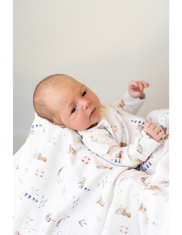 Bebe by Minihaha Organic Print Long Sleeve Zipsuit - Axel