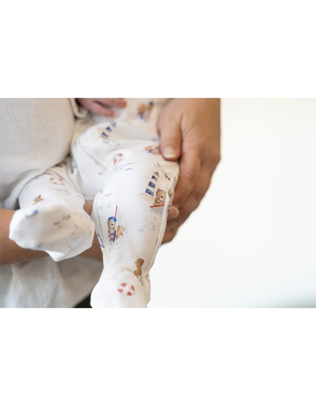 Bebe by Minihaha Organic Print Long Sleeve Zipsuit - Axel