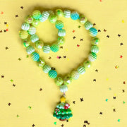Sweet As Sugar Jewellery Beaded Necklace - Christmas Tree - Green