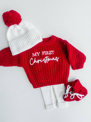 Petite & Co Christmas Booties - Red