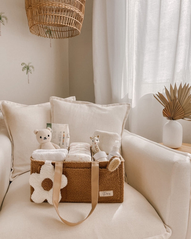 Petite & Co Nappy Caddy Organiser - Teddy Brown