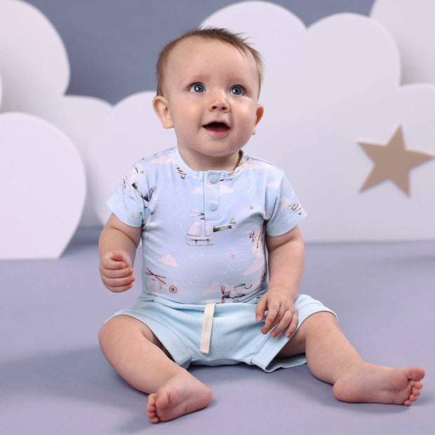 Snuggle Hunny Taking Flight Short Sleeve Organic Bodysuit