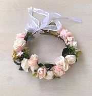 A Little Lacey Macie Girls Soft Pink Flower Crown