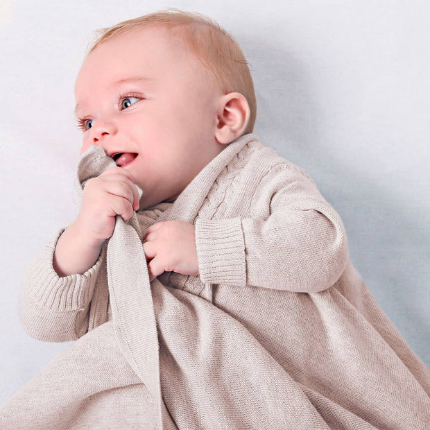 Jujo Baby Cable Edge Shwrap™ Blanket with sleeves- 7 Colour Options