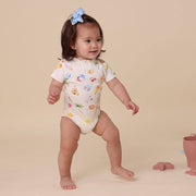 Snuggle Hunny Short Sleeve Organic Bodysuit - Beach Fun