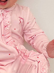 Elke & Indigo Bamboo/Organic Cotton Growsuit - Candy Christmas