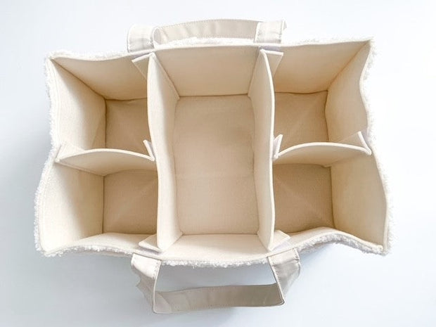 Petite & Co Nappy Caddy Organiser - Teddy - Bone Handles