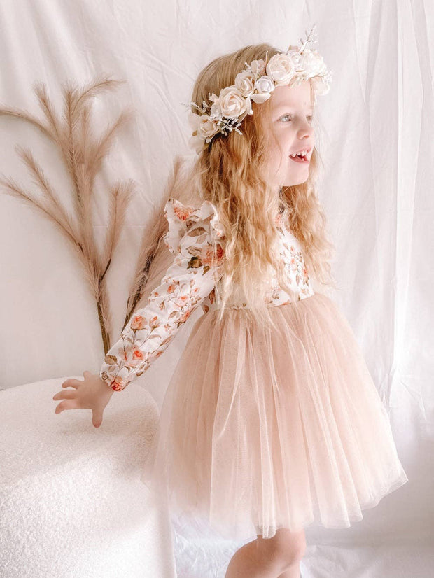 A Little Lacey Millie Rose Girls Long Sleeve Dress