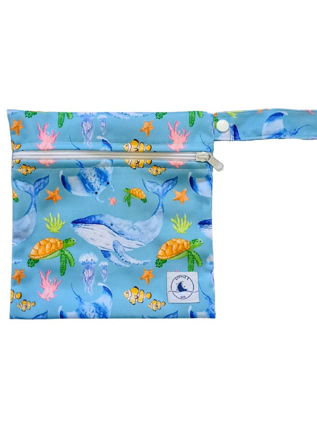 Little E & Co Reusable Swim Nappy & Mini Wet Bag Combo - Ocean