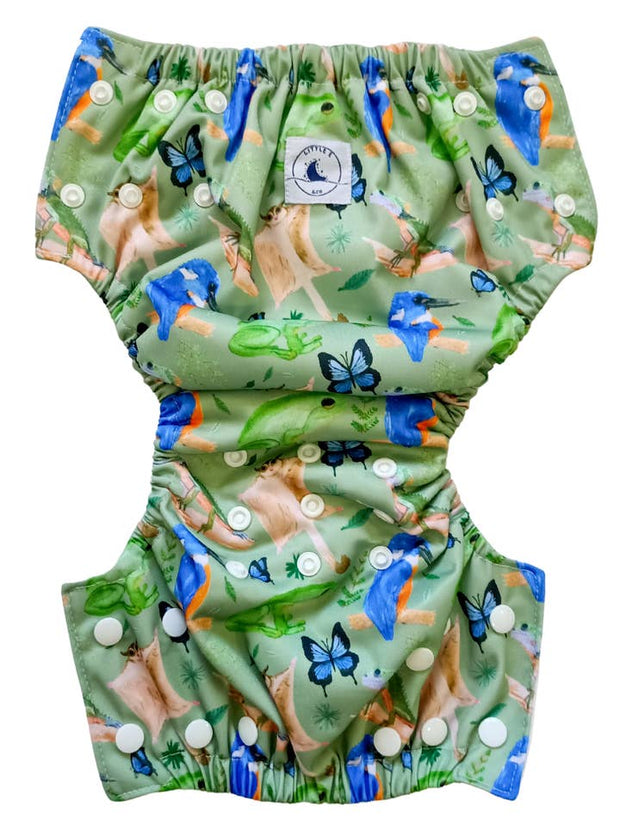 Little E & Co Reusable Swim Nappy & Mini Wet Bag Combo - Forest