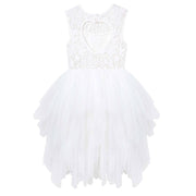 Designer Kidz Tara Heart Back Dress - Ivory