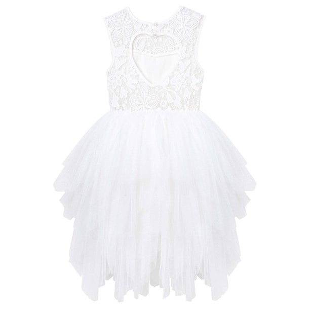 Designer Kidz Tara Heart Back Dress - Ivory