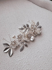 A Little Lacey Delilah Silver Flower Hair Clip