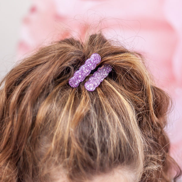 Lauren Hinkley Australia Hair Clips - Purple Sparkle Glitter