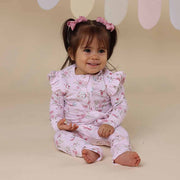 Alice’s Tea Party Organic Snugglesuit Convertible Romper with Frill