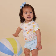 Snuggle Hunny Short Sleeve Organic Bodysuit - Beach Fun