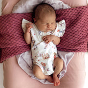 Snuggle Hunny Short Sleeve Organic Bodysuit with Frill -  Mermaid