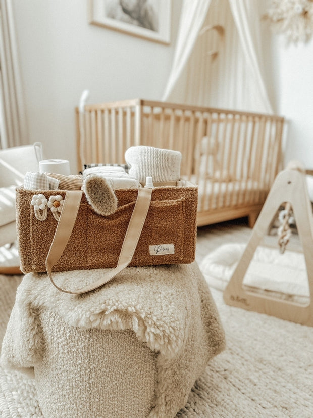 Petite & Co Nappy Caddy Organiser - Teddy Brown