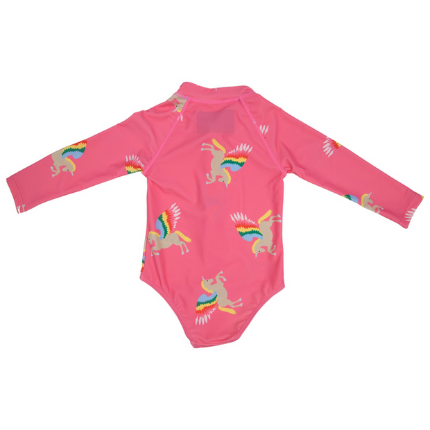 Korango Hot Pink Unicorn Zip Swimsuit