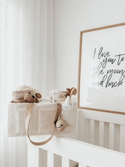 Petite & Co Nappy Caddy Organiser -Teddy - Beige Handles