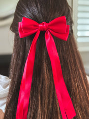 A Little Lacey Classic Red Girls Hair Bow