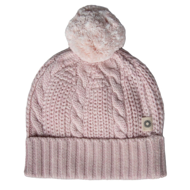 Jujo Baby Cable Pompom Beanie - Pink