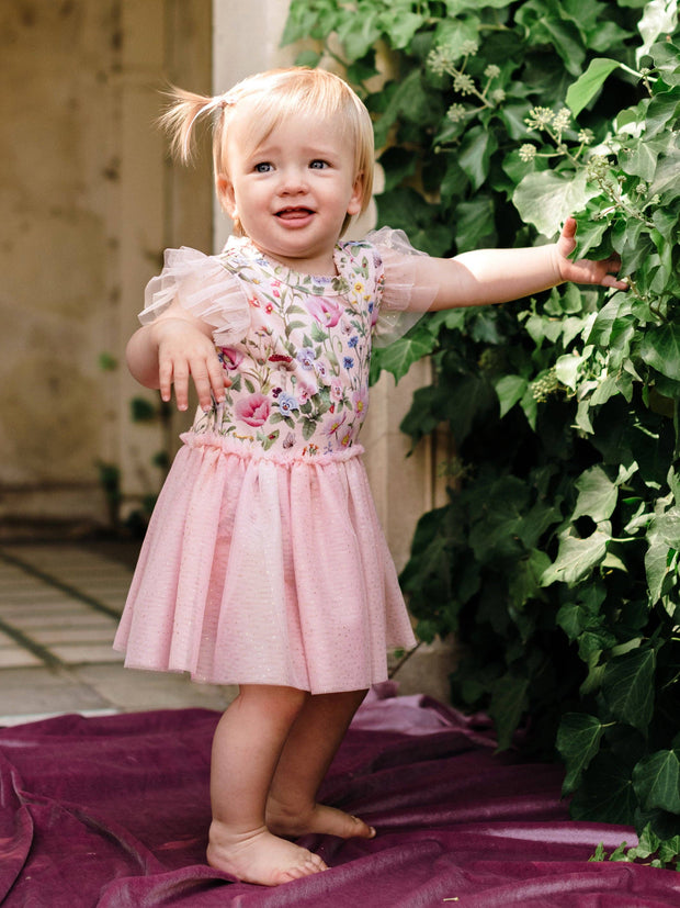 Fleur Harris 'Garden of Dreams' Tutu Bodysuit Dress - Peach