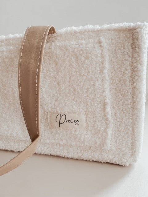 Petite & Co Nappy Caddy Organiser -Teddy - Beige Handles